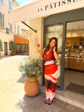 Robe longue rouge