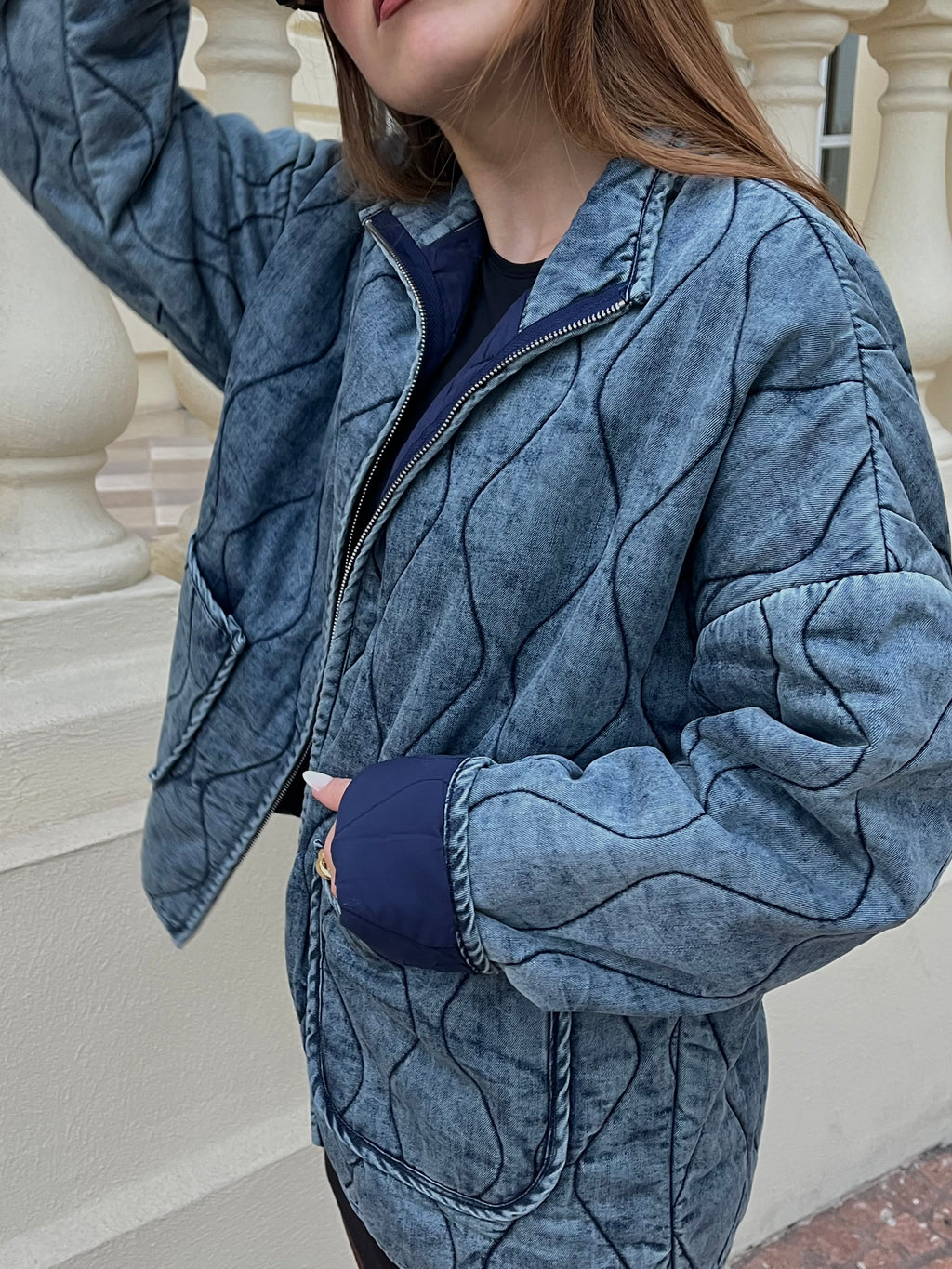 Veste matelassée effet denim