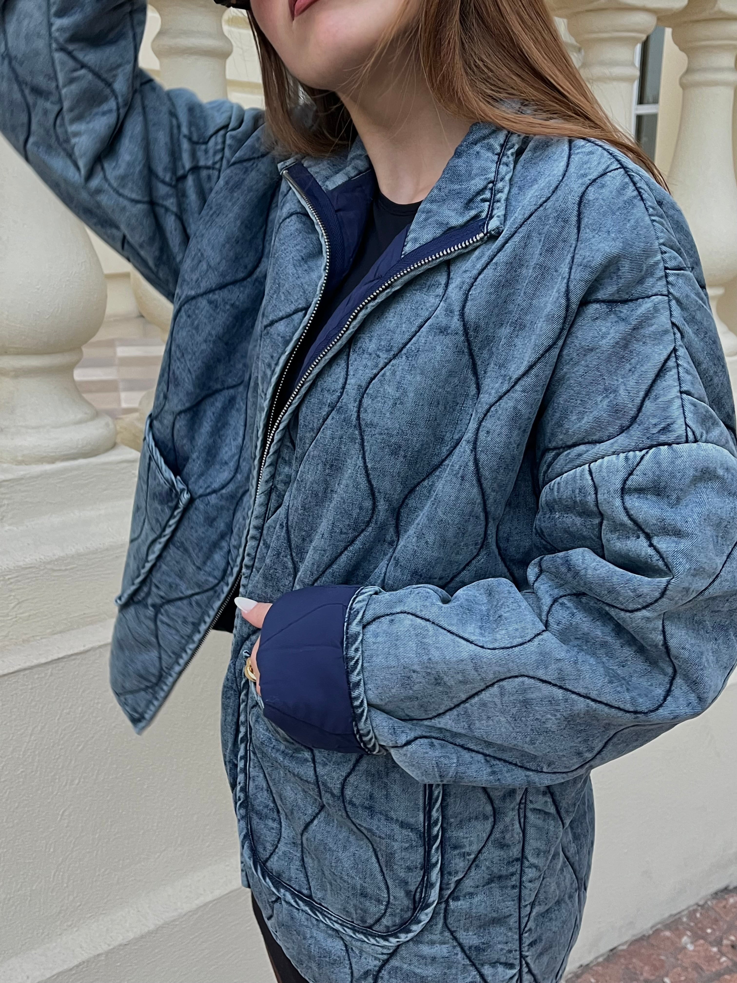 Veste matelassée effet denim