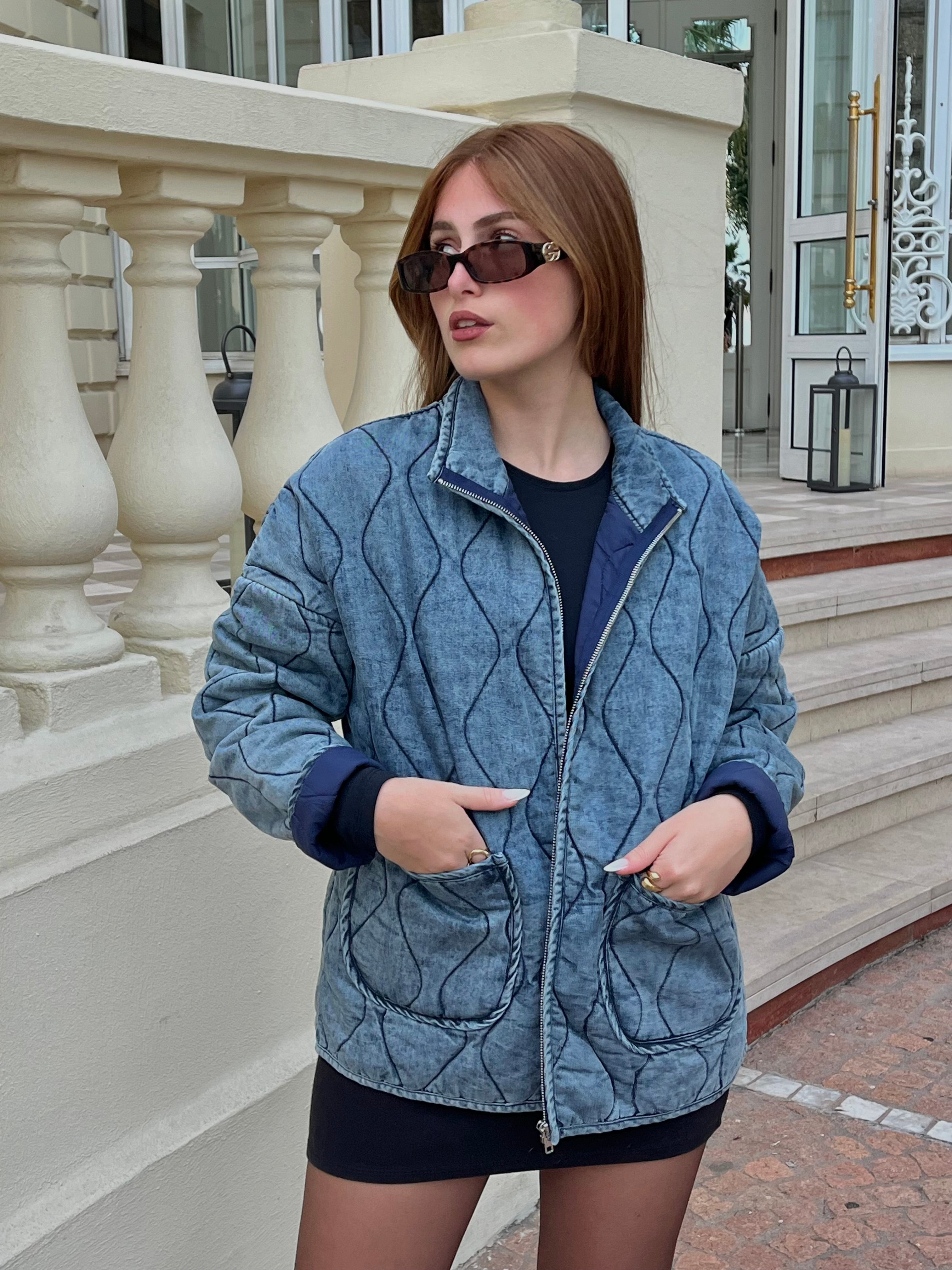 Veste matelassée effet denim